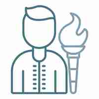 Vector fire eater flat illustration