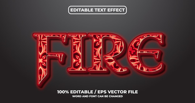 Fire editable text effect
