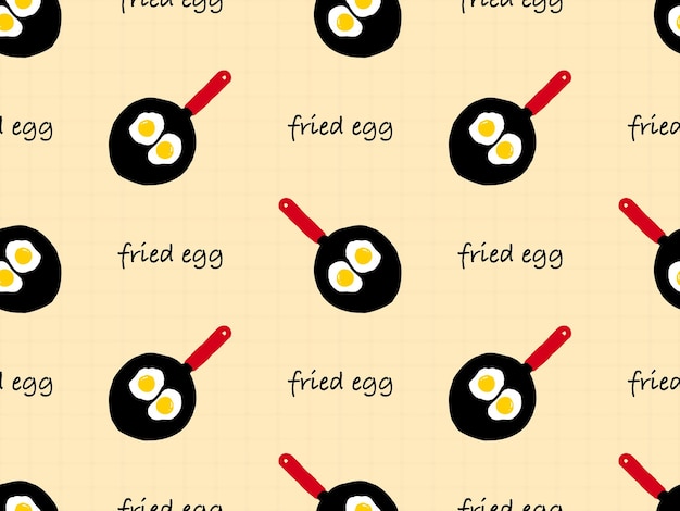 노란색 배경에 화재 계란 만화 캐릭터 원활한 패턴