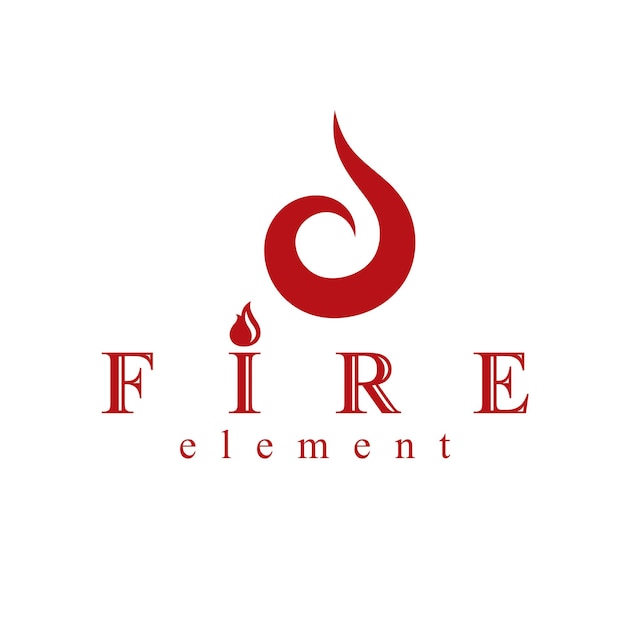 Fire element abstract logo for use as petrol corporate emblem. Oil and gas vector business conceptual symbol.