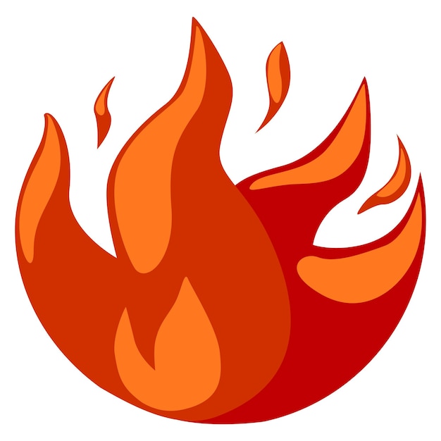 Fire element nature vector round icon for design