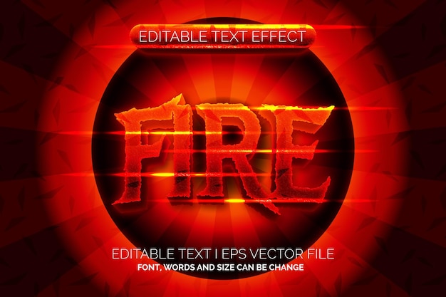 Vector fire element style text effects