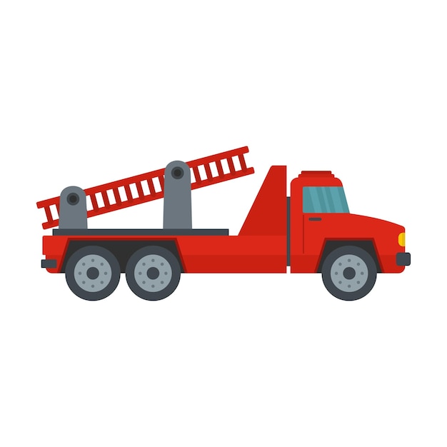 Значок пожарной машины Плоская иллюстрация векторной иконки пожарной машины для паутины