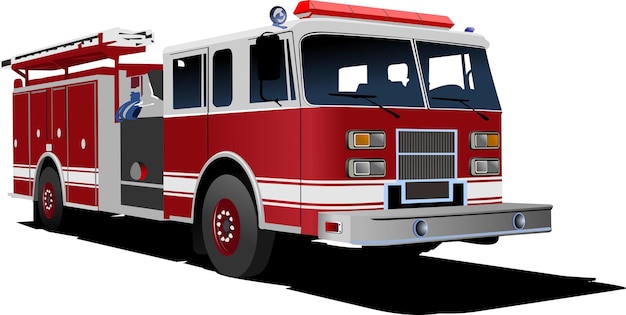 Fire engine ladder isolated on background Vector illustration