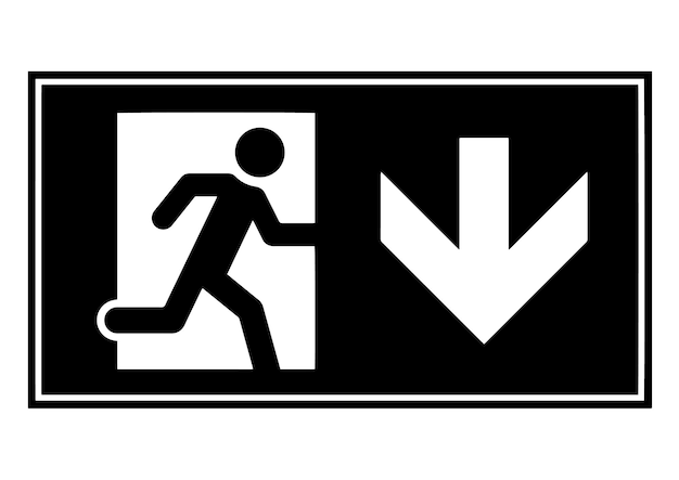 Fire Exit Sign icon Vector Illustration