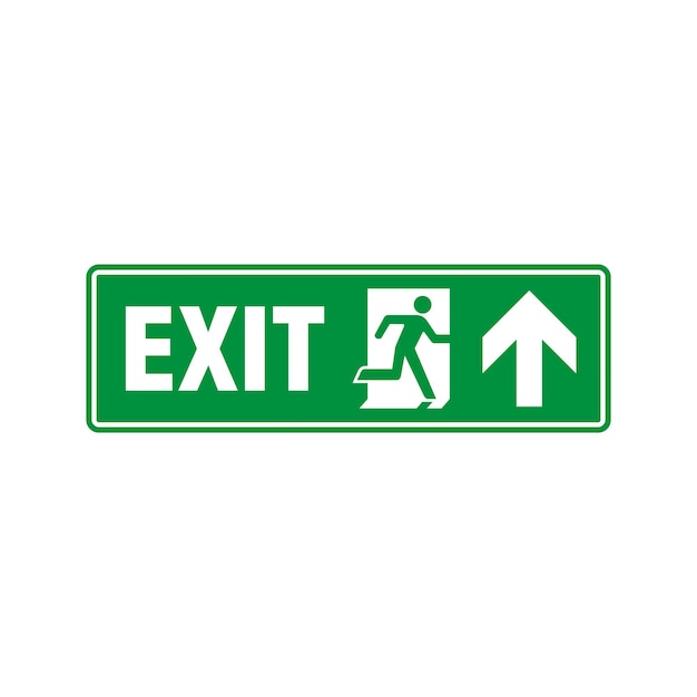 Fire exit sign icon vector template