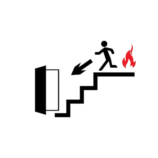 Vector fire exit symbol vector