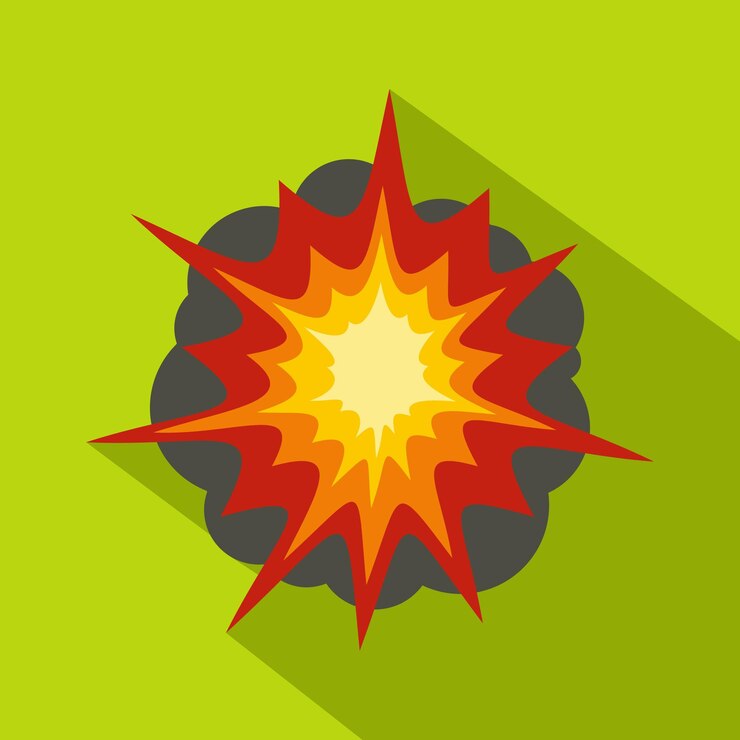 Vector fire explosion icon flat illustration of fire explosion vector icon for web