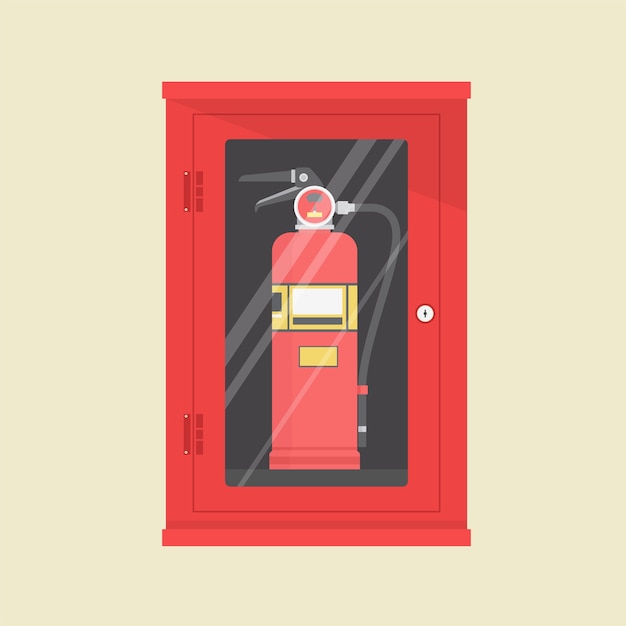 Vector fire extinguisher cabinet