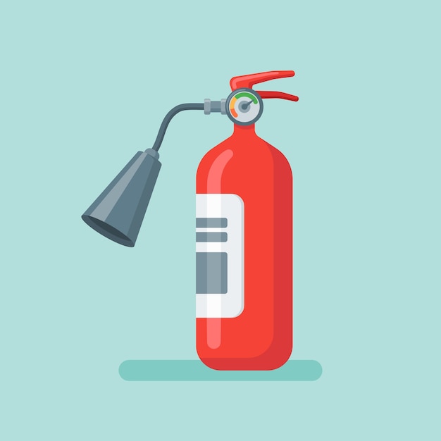 Vector fire extinguisher in flat style.