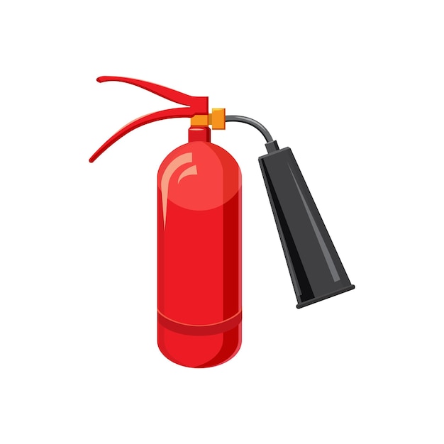 Fire extinguisher icon in cartoon style on a white background