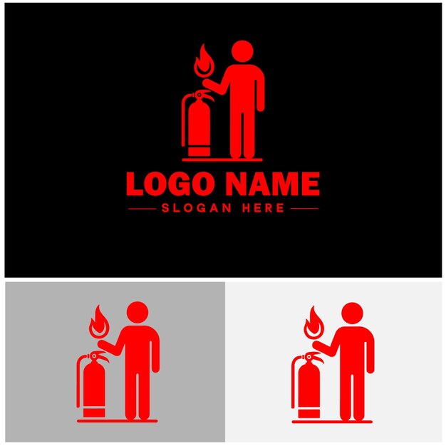 Fire Extinguisher icon logo safety industry Firefighting sign symbol vector logo