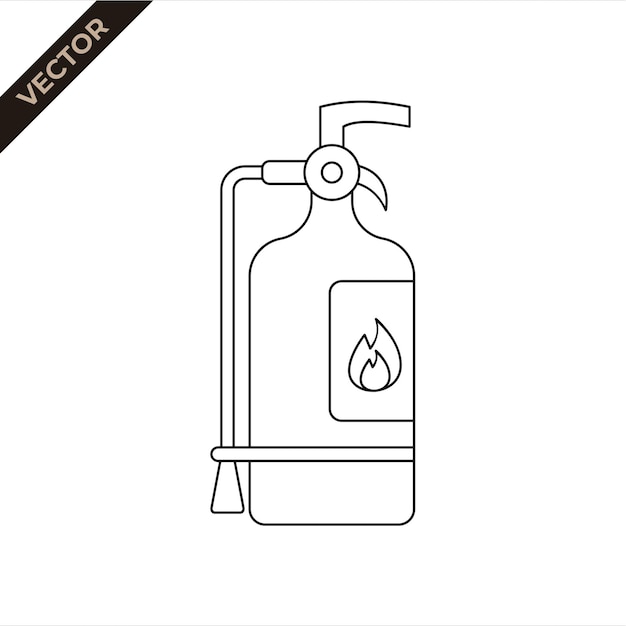 Fire Extinguisher line art illustration Vector illustration with construction theme Labor