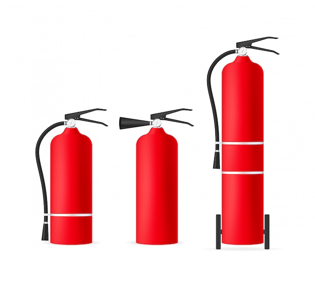 Fire extinguisher protection isolated. stock illustration.