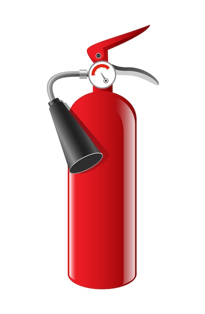 Fire extinguisher - realistic vector isolated object on white background. high quality clip art for presentations, banners, visual aids, instructions. firefighting equipment, tool