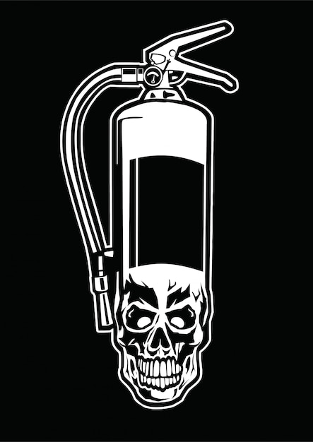 Vector fire extinguisher skull