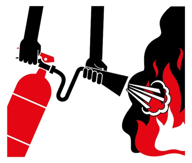 Fire extinguisher usage flame protection safety information