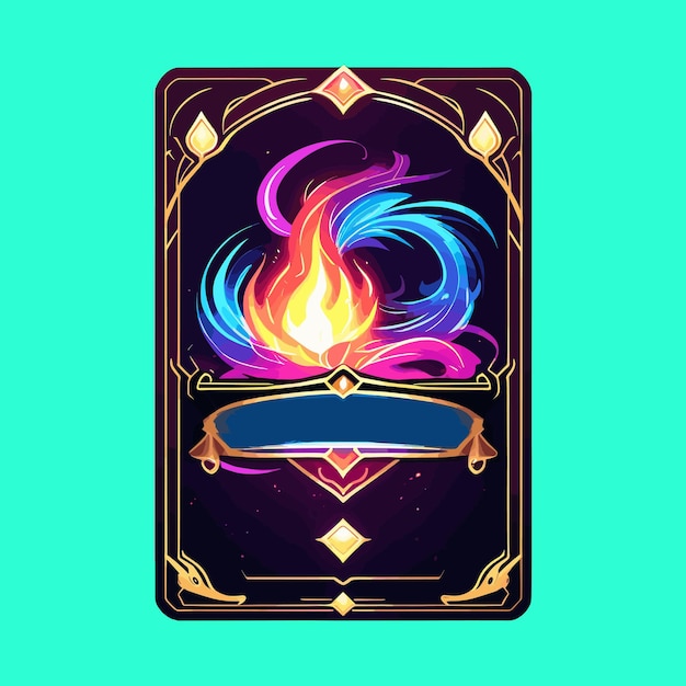 Vector fire fantasy game card vector design