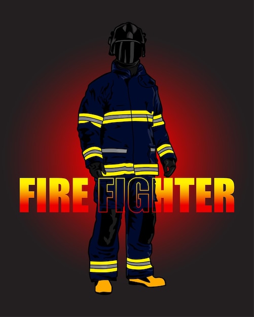 Vector fire fighter graphic vector illustration