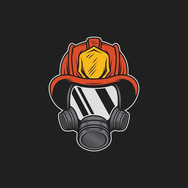 Vector fire fighter mask