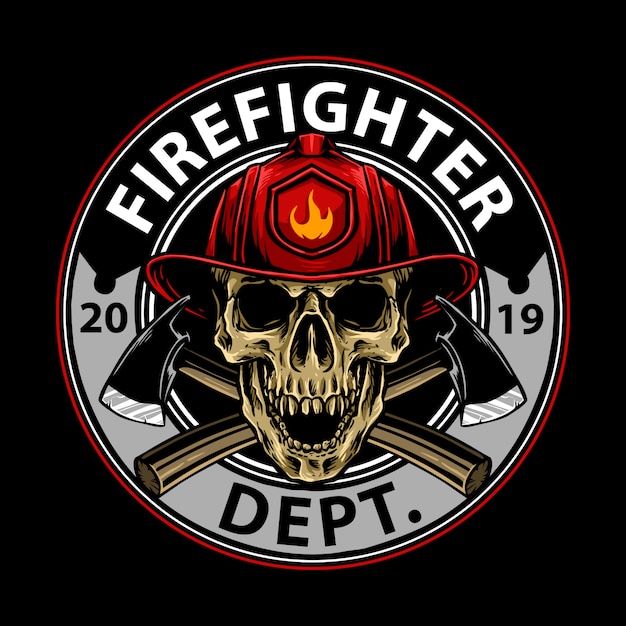 Fire fighter skull emblem design