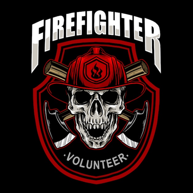 fire fighter skull emblem 