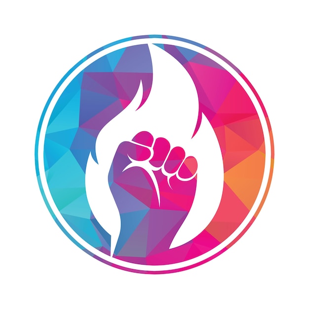 Vector fire fist logo vector