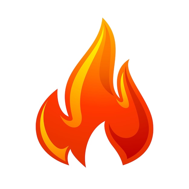 Fire flame 3d icon on a white background