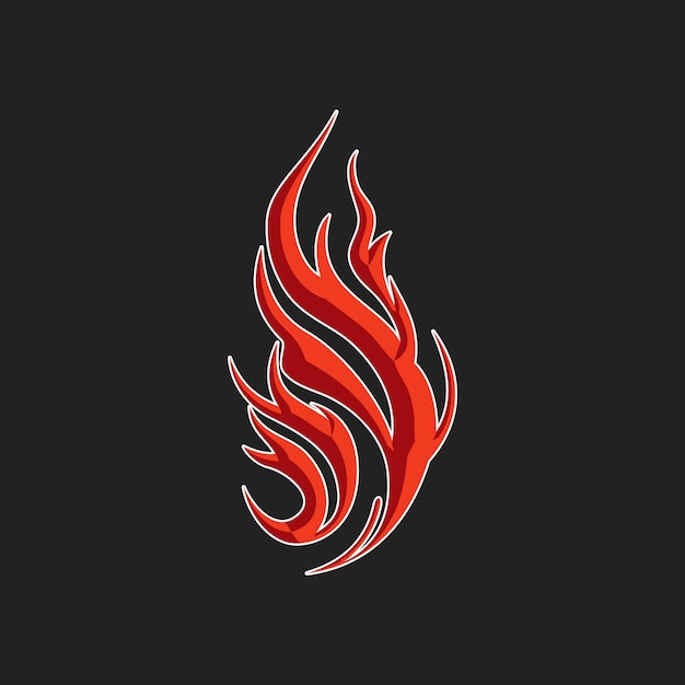 Vector fire flame abstract logo sticker