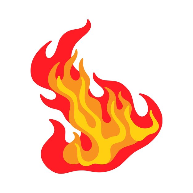 Fire flame burn game fireball Spark and smoke comic combustion effect hot wildfire logo or emblem