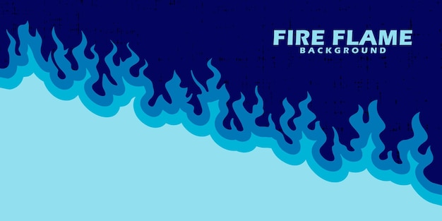壁紙用の青い色の背景デザインで,対角または斜めに燃える火の炎
