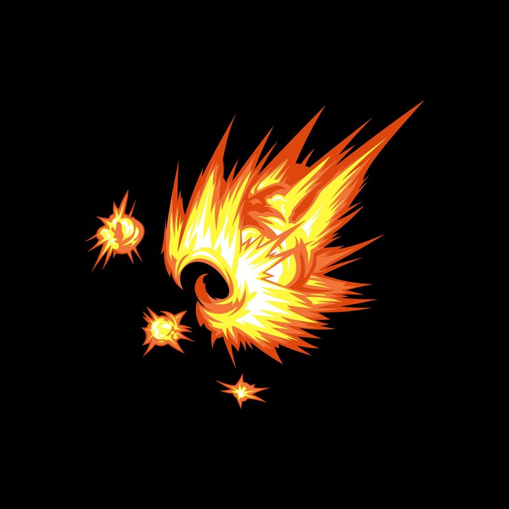 Vector fire flame cartoon anime illustration 04