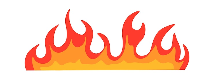 Vector fire flame cartoon bonfire collection vector burn fireplace set