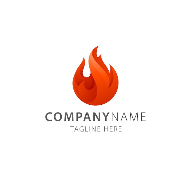 Fire flame elegant template logo vector