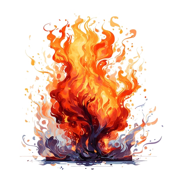 Vector fire flame element illustration