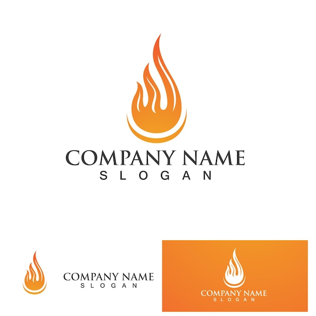 Fire flame energy logo and symbol vector