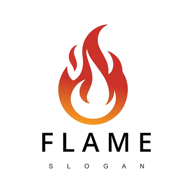 Vector fire flame for burn gas oil company of barbecue bbq grill logoontwerp