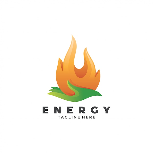 Logo per la cura dell'energia della fiamma e della mano