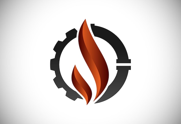 Vector fire flame icon oil and gas industry logo design concept