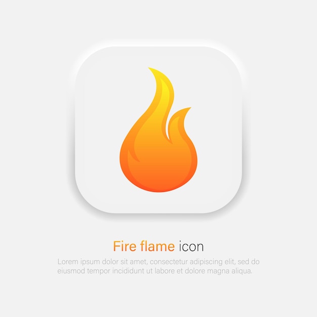Пламя огня зажгите градиентную иконку в модном стиле неоморфизма vector eps 10