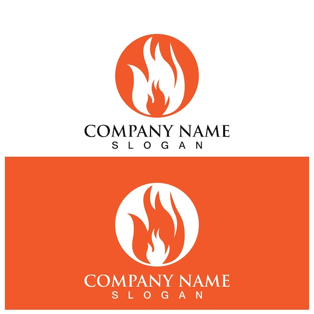 Логотип пламени огня и векторный шаблон