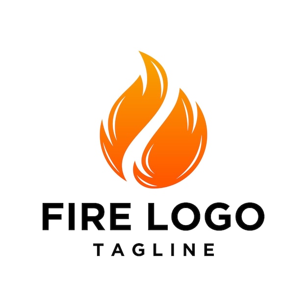 Modello di progettazione di logo di fiamma di fuoco