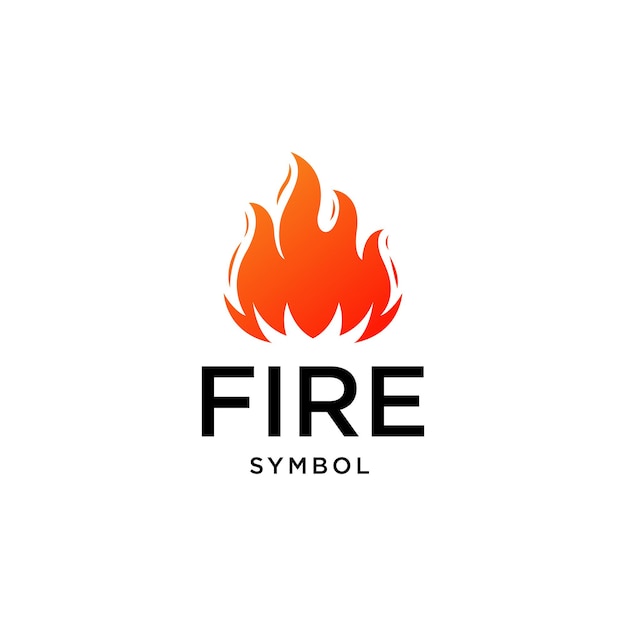 Fiamma di fuoco logo design template vettoriale