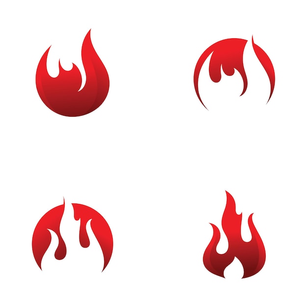 Fiamma di fuoco logo design template vettoriale