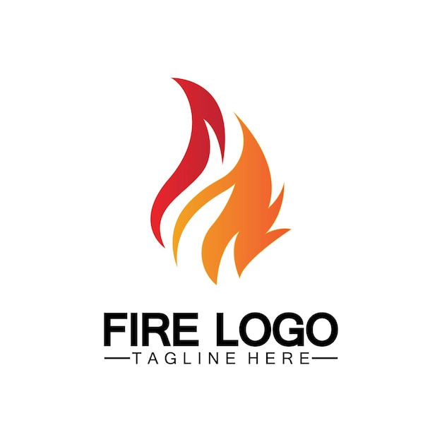 Fiamma di fuoco logo design template vettoriale