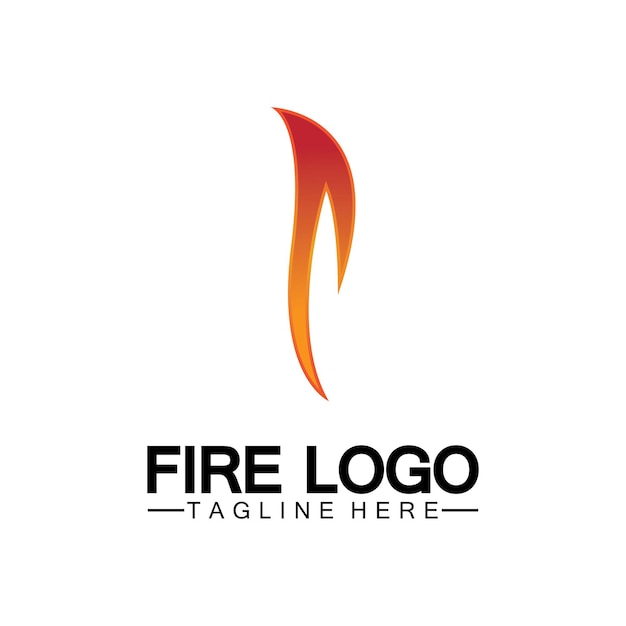 Fiamma di fuoco logo design template vettoriale