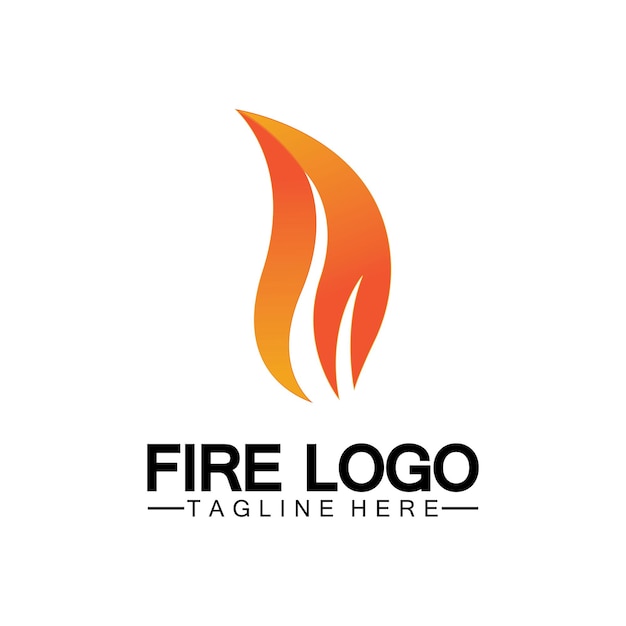 Vettore fiamma di fuoco logo design template vettoriale