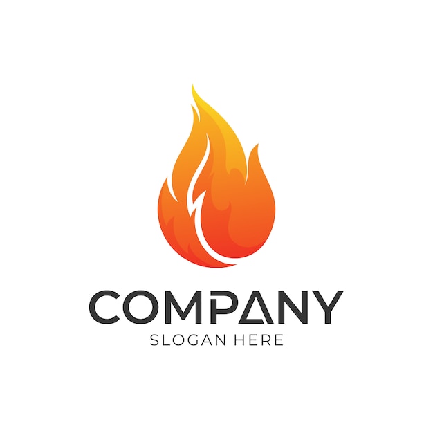 Logo design fiamma di fuoco