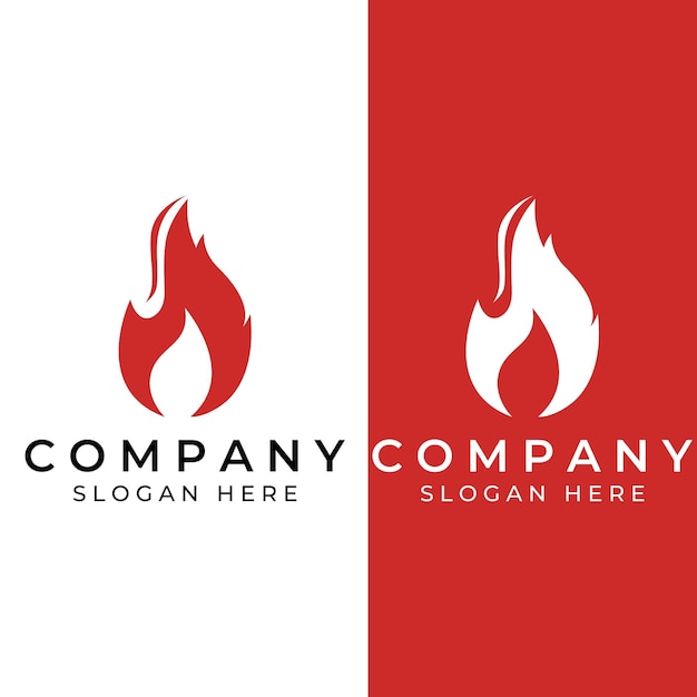 화재 또는 불꽃 로고 불덩어리 로고 및 불씨 벡터 일러스트 템플릿 디자인 컨셉을 사용하여