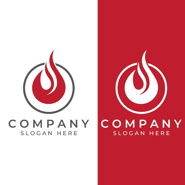 Fire or flame logo fireball logo and embers Using a vector illustration template design concept